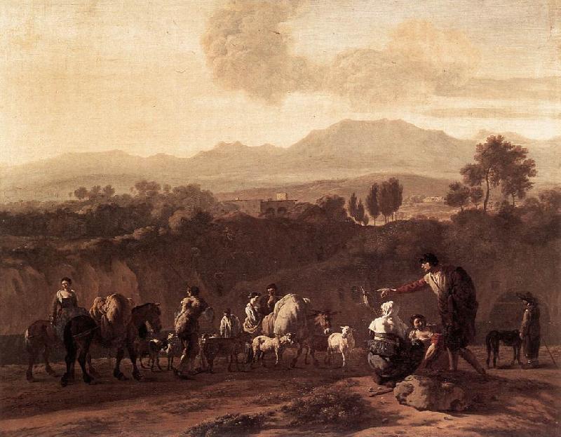 DUJARDIN, Karel Landscape in the Roman Campagna sdf France oil painting art